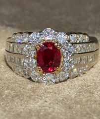 サザンクロス K18/Pt900 天然ルビー1.16ct D1.86 リング