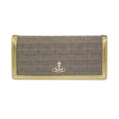 ヴィヴィアンウエストウッド 財布 Vivienne Westwood RE-JACQUARD ORBORAMA 51040027-W0012 二つ折り長財布 R401 GOLD/GREY