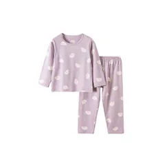 ☆ J（パープル×ドッグ） ☆ 120cm ☆ キッズパジャマ ykh923 子供 パジャマ 上下セット 長袖 上下 セット ルームウェア 部屋着 長袖パジャマ キッズ ジュニア 子供服 コットン 綿 子供 男の子 女の子 子ども こども かわいい