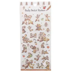 【メール便】シールシート ディズニー フラッフィースケッチステッカーズ チップ＆デール デコシール キャラクター プレゼント 男の子 女の子 ギフ