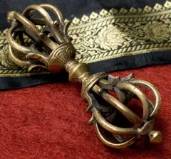 修縁堂】古美術品 チベット伝 九鈷杵 金剛杵 密教法具vajra16cm