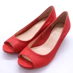 コールハーン パンプス オープントゥ シューズ ブランド 靴 赤 レディース 7.5サイズ レッド COLE HAAN 【中古】