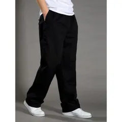 ☆ ブラック ☆ 2XLサイズ ☆ カーゴパンツ カーゴパンツ メンズ ゆったり イージーパンツ カーゴ パンツ 長ズボン カジュアルパンツ ストレートパンツ ズボン ロングパンツ 男性 紳士 ボトムス おしゃれ カジュアル シンプル 無地 春 夏 春夏