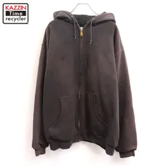 00s Carhartt フェード ジップアップ スウェット パーカー メンズ XL~サイズ相当 ビッグサイズ オーバーサイズ