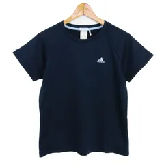 アディダス 半袖Ｔシャツ トップス クライマライト UVケア スポーツウエア レディース Lサイズ ネイビー adidas 【中古】