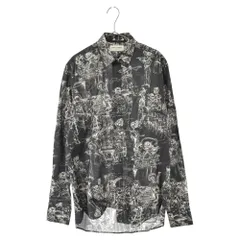 SAINT LAURENT PARIS (サンローランパリ) 18SS Skeletons Shirt スケルトンプリントボタンフライ長袖シャツ 564172 Y382U ブラックのサムネイル