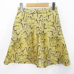 ステラマッカートニー STELLA McCARTNEY ミニ丈 フレアスカート パイソン柄 スカート 38 金色 ゴールド系 総柄 綿 コットン 絹 シルク ラメのサムネイル