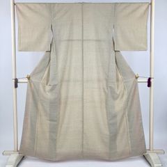 A 夏物 風景模様 ベージュ 化繊 小紋 薄物 絽 紗 着物 121 - メルカリ
