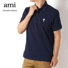 25SSモデル アミ アレクサンドル マテュッシ AMI Alexandre Mattiussi メンズ AMI DE COEUR 鹿の子ポロシャツ【430 NAVY】 HPL060.760 430/【2025SS】m-tops