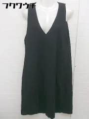 ◇ grove グローブ Vネック ノースリーブ 膝下丈 ワンピース サイズS ブラック レディース  【1106020010544】