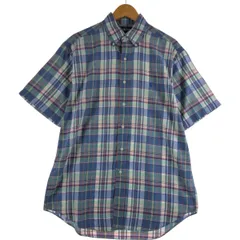 古着 ラルフローレン Ralph Lauren BLAKE 半袖 ボタンダウン チェックシャツ メンズM相当/eaa560455