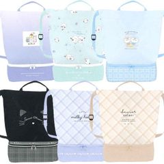 【1個】二層式 ナップサック プールバッグ 128574/ｵﾊﾞｹｰﾇ  128575/ｷﾗｷﾗﾉｺﾄﾘ 128576/ぺんたろず 128577/ｽｲｰﾄﾆｬｰ 128578/ﾌﾞﾙｰﾁｪｯｸ 128579/ﾍﾞｰｼﾞｭﾁｪｯｸ C 内側撥水加工
