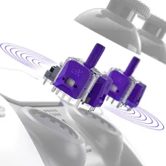 eXtremeRateeXhallデジタル調整可能ホール効果サムスティックキット120gfps5コントローラー対応|キャリブレーション用FPCボード付き交換用3Dアナログスティックセンサーモジュール-紫