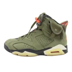 NIKE ナイキ CN1084-200 フェイクバスターズ鑑定済 Travis Scott Air Jordan 6 Retro Medium Olive トラヴィススコット エアジョーダン6 レトロ ミディアム オリーブ スニーカー 27.5cm【中古】