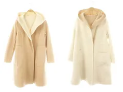 トッカ TOCCA アンゴラ ウール リバーシブル コート アウター 6 ピンク オフホワイト /DF ■OSのサムネイル