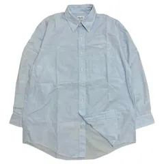 【USA製】ブルックスブラザーズ MAKERS 最高級 無地 長袖シャツ ブルー系 アメカジ (15 1/2-2)