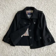 BURBERRY LONDON　バーバリーロンドン ショートコート ノバチェック アンゴラ混 黒 サイズ40