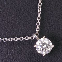 【TIFFANY&Co.】ティファニー ソリティア 約0.3ct Pt950プラチナ×ダイヤモンド レディース 2.5g ネックレス