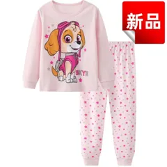 子供用パジャマ スカイ柄 パウパトロール 女の子 棉 星柄 PAW PATROL 長袖 コットン ピンク パジャマセット 女児 キッズパジャマ 部のサムネイル