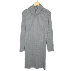 【倉吉店】TOMMY HILFIGER | トミーヒルフィガー ワンピース W CABLE ROLL-NK DRESS ケーブルニットワンピース 76J4186 グレー サイズ：M 【112】