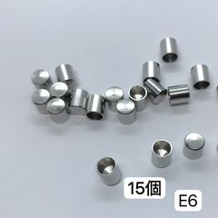 30個　E6 ステンレス製　かつら　カツラ　カン無し　外径6mm  タッセルキャップ   紐どめ