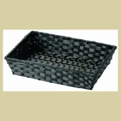 『竹』（３Ｐセット）四角タイプトレー「37×27×7cm」／ダークブラウン　※リーズナブル,和,かご,バスケット,まとめ買い,セット割引,竹製,天然素材,陳列,業務用,トレイ,シンプル,レトロ,浅型