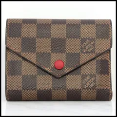 LOUIS VUITTON ルイヴィトン N41659  ダミエ ポルトフォイユ ヴィクトリーヌ　三つ折り財布　レッド
