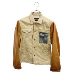 DSQUARED2 (ディースクエアード) 袖レザー切替デニムトラッカージャケット S74AM0454 STN451 ベージュのサムネイル