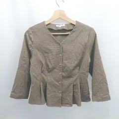 ◇ Θ NATURAL BEAUTY BASIC ナチュラルビューティーベーシック 無地 長袖 ブラウス サイズS ブラウン系 レディース E  【1506230029327】