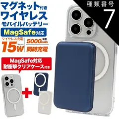 種類7:[7]iPhone 15 Pro/ネイビー 送料無料 iPhoneシリーズ MagSafe対応 クリアケース モバイルバッテリーセット 5000mAh アイフォン アイホン ワイヤレス充電 マグセーフ 充電器 耐衝撃ケース 操作しながら充電できる15w