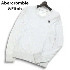 Abercrombie&Fitch アバクロンビー＆フィッチ 秋冬 トナカイ刺繍★ Vネック カシミヤ混 ニット セーター Sz.M メンズ グレー