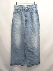 ◇ Θ AZUL BY MOUSSY アズール バイマウジー コットン100％ ワイド デニム パンツ サイズS ブルー系 レディース E  【1507160000929】