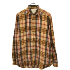 Bagutta バグッタ チェック柄ネルシャツ BROOKLYN-OLD_GLW キャメル系 S