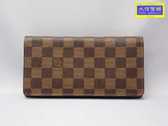 LOUIS VUITTON ルイ ヴィトン ダミエ エベヌ ポルトフォイユ・ブラザ N60017 二つ折り長財布 SP1087 中古B+ 【送料無料】 A-8411【質屋出品】