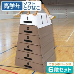 KaRaDaStyle 跳び箱 室内 子供 高学年向け ソフト 飛び箱 とび箱 ジョイント式 小学生 指導ライン 高重量 運動 自宅 子ども 室内 家庭用 高さ120cm 6段セット