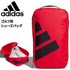 アディダス シューズケース ゴルフ adidas GOLF ボールドロゴ シューズバッグ   靴入れ ゴルフシューズ入れ ゴルフバッグ  メンズ レディース 男女兼用 赤/IKD01