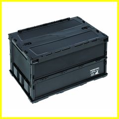 キャプテンスタッグ(CAPTAIN STAG) オリコン 折りたたみコンテナ FDコンテナ ロックフタ付き 【容量20L/51.3L】 日本製 ブラック CSブラックラベル UL-1074/UL-1075