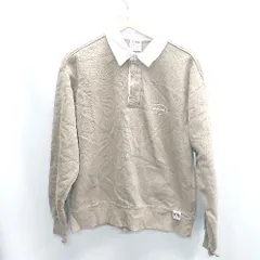 ◇ ⊇ BEN DAVIS ベンデイビス ラガーバックプリント 裏起毛 長袖 スウェットトレーナー サイズS ベージュ レディース E  【1410100060146】のサムネイル