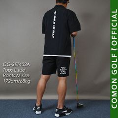 新品【COMONGOLF/コモンゴルフ】ビッグシルエット半袖ハーフZIPシャツ&ショートパンツゴルフセットアップ(CG-SET402A)ゴルフウェア 春夏 メンズパンツ ゴルフパンツ ズボン ハーフパンツ DRY機能 ストレッチ M L XL XXL XXXL