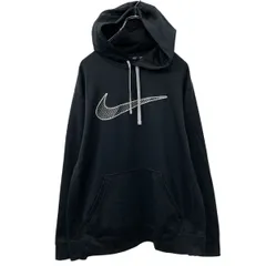 NIKE ロゴ スウェット パーカー M ブラック ナイキ プルオーバー ジャージ スポーツウェア 古着卸 アメリカ仕入 a709-6352