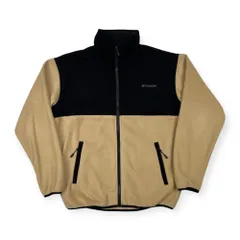 Columbia コロンビア ジップアップ フリース ジャケット サイズ M /ブラック×ベージュ/アウトドア/ナイロン切替