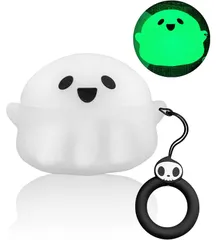 【迅速発送】For Airpods pro 2 ケース Airpods pro 第2世代 2022 専用 カバー シリコン素材 エアーポッズ 保護ケース 着装まま充電可能 耐衝撃/防水/防塵/全面保護 萌え 可愛い ストラップ付き 3D 漫画 幽霊のサムネイル