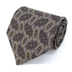 ゲラルディーニ ブランド ネクタイ 総柄 ドット 花柄 格子柄 シルク PO メンズ グレー GHERARDINI 【中古】