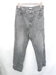 ◇ Θ classicalelf ハイウエスト ワイド ストレート デニム ジーンズ パンツ サイズXXXL ブラック レディース E  【1411130010033】