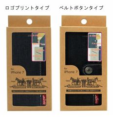 Levi's 리바이스 데님 청바지 원단 iPhone 케이스 iPhone7/8 iPhoneSE2(제2세대) iPhoneSE3(제3세대) iPhone6/6s 대응 북 타입 수첩형 커버 케이스 로고 프린트 타입, 벨트 버튼 타입