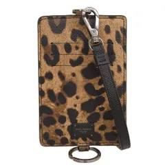 【本物保証】 希少 レア 新品同様 ドルチェ＆ガッバーナ DOLCE&GABBANA D&G レオパード ストラップ付 カードホルダー ケース コインケース