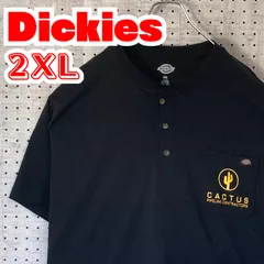 【ビッグサイズ】Dickies　企業Tシャツ　胸ポケット　ボタン　Tシャツ　2XL　ブラック　US古着　MTTS2308-25