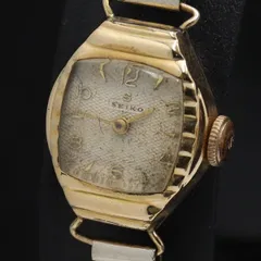 SEIKO　セイコー　手巻き　腕時計　14k filled セイコー SEIKO ユニーク 角型 14KGF 金張り アールデコ 楔