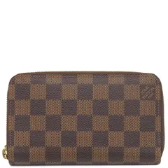 ルイヴィトン LOUIS VUITTON 長財布 ジッピー コンパクト ウォレット ダミエキャンバス ダミエ ゴールド金具 ラウンドファスナー 茶  N60028 MI2172【中古】