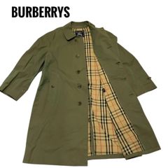 BURBERRYS ヴィンテージバーバリー　コート　ネーム入り　ノバチェック　グリーンカーキ系のサムネイル